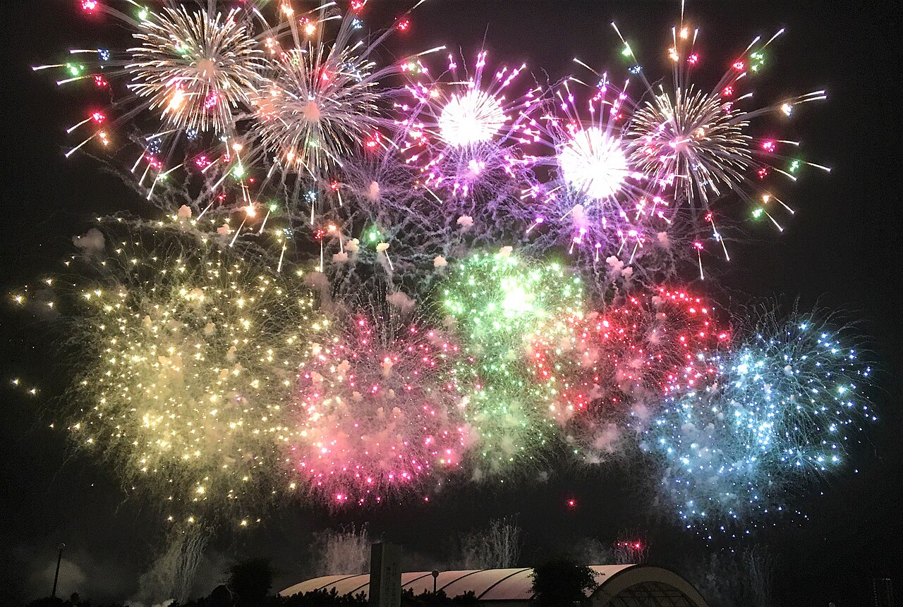 Gion Kashiwazaki Festival Grand Fireworks Show on the Sea fireworks over Kashiwazaki, Japan