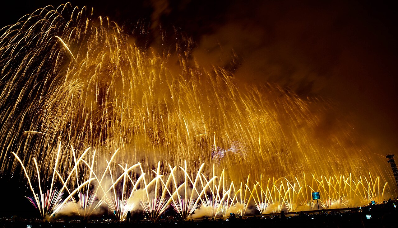 Nagaoka Festival Grand Fireworks fireworks over Nagaoka, Japan